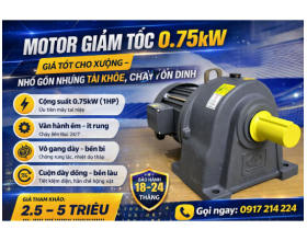 Motor Giảm Tốc 0.75kW Giá Tốt Cho Xưởng – Nhỏ Gọn Nhưng Tải Khỏe, Chạy Ổn Định